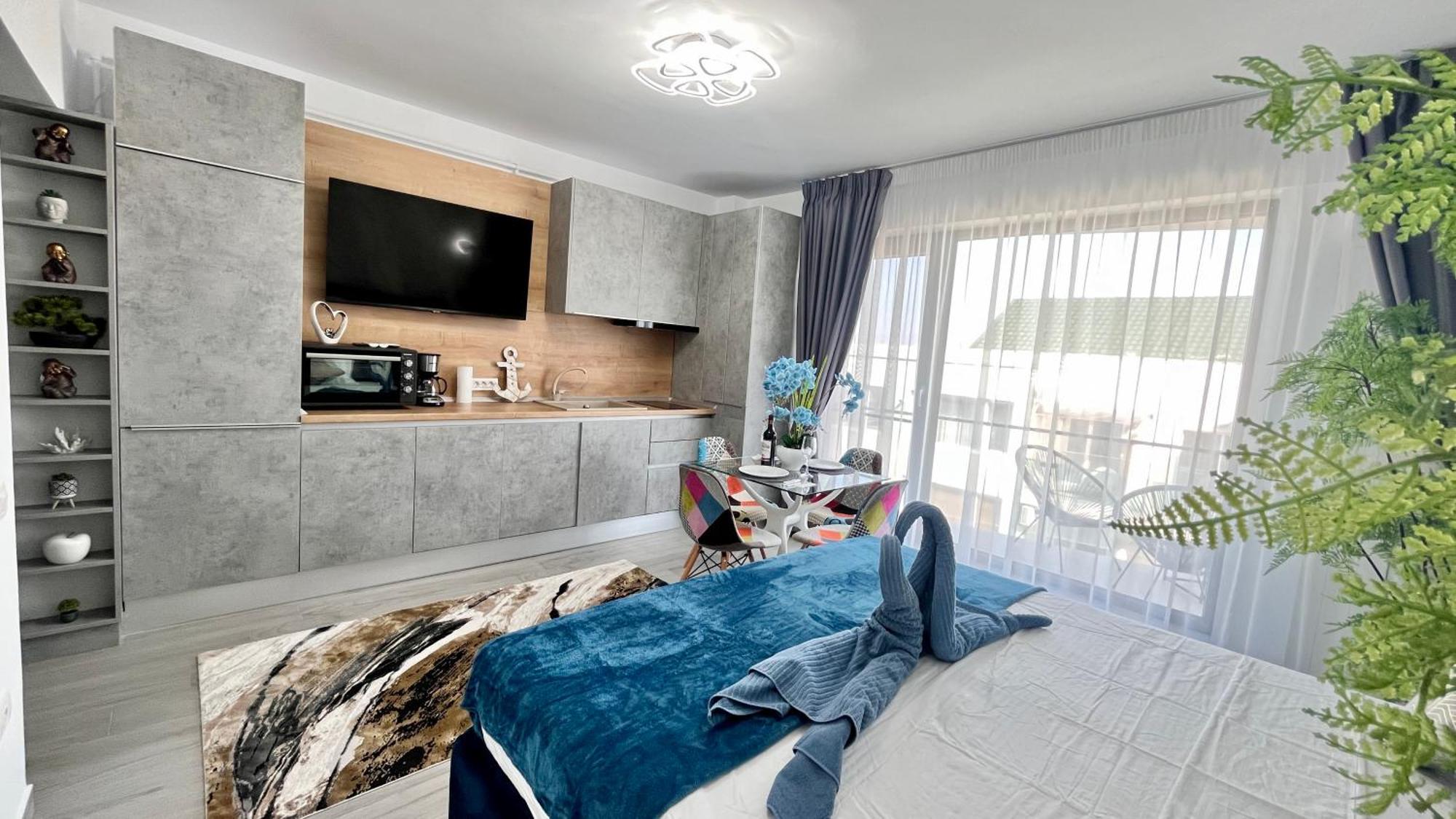 Cosmopolitan - Studio Pe Plaja Cu Vedere La Mare & Loc Parcare Gratis 那沃达利 外观 照片